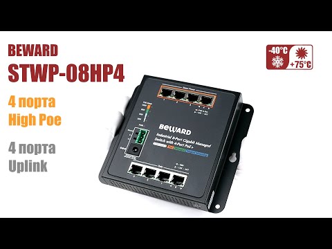 Обзор BEWARD STWP-08HP4: управляемый коммутатор, 4 порта High PoE 36W , 4 порта Uplink, все 1 Гбит/с