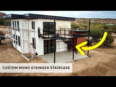 TIME LAPSE - Custom Steel Mono Stringer Staircase and Railing