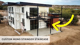TIME LAPSE - Custom Steel Mono Stringer Staircase and Railing | Part 2