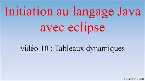 Java with Eclipse - Video 10 - Dynamic Arrays, toString and Equals Methods