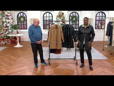 Denim & Co. Signature Faux Leather Long Jacket w/ Rose Stitch on QVC