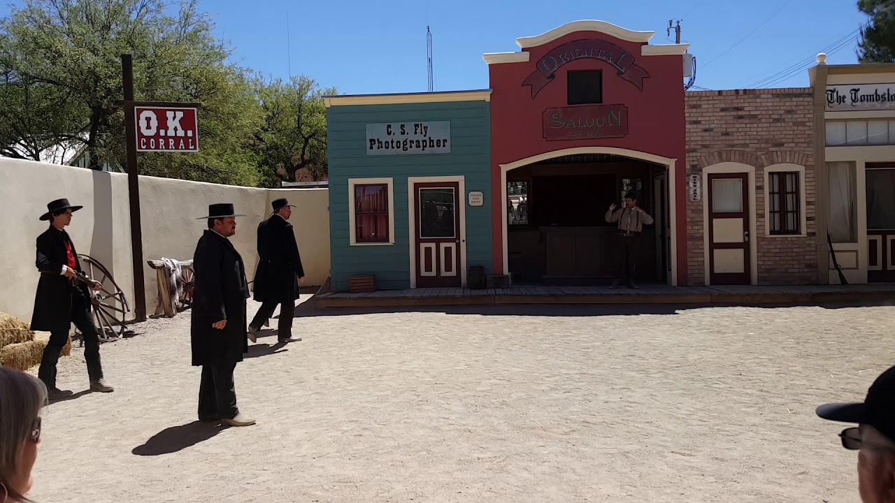 Ok Corral gunfight reenactment Tombstone Arizona YouTube