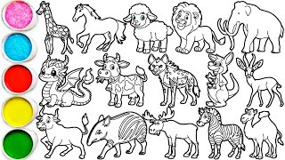 Disegna animali fantastici in 30 minuti: giraffa, cavallo, pecora, leone, mammut, drago, mucca e ...