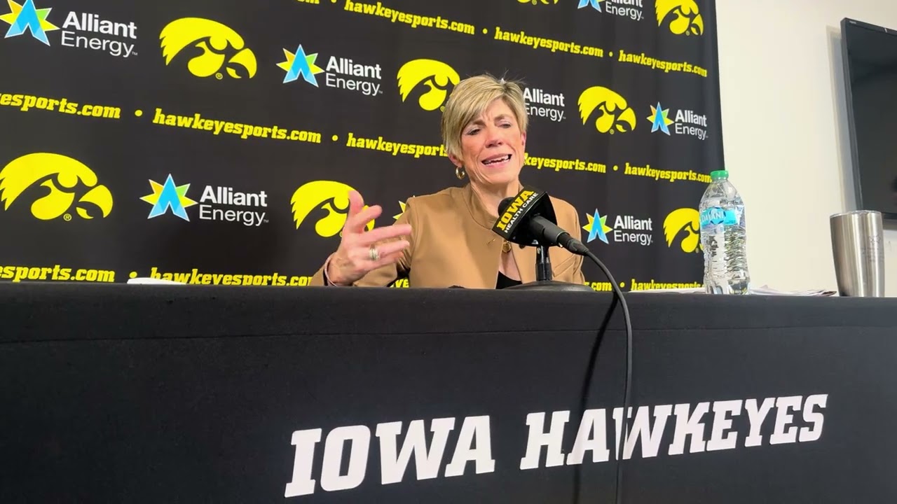 Hear from Iowa women’s basketball coach Jan Jensen after Hawkeyes beat Michigan State