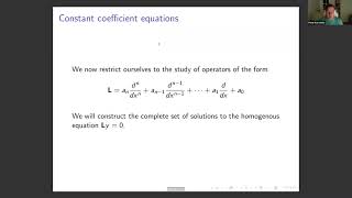 Math 54 Linear Algebra and Differential Equations: Higher order differential equations