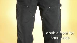 B136 Carhartt Washed-Duck Double-Front Work Dungaree
