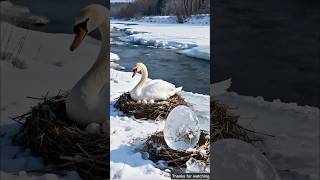 The swan did not like the phoenix birds 😭 #ai #save #egg #swan