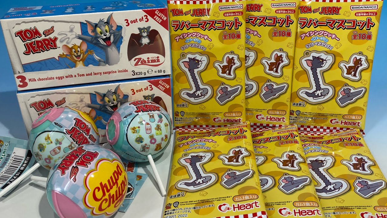 Tom and Jerry candy chocolate eggs, Lavamas, Chupa Chups - YouTube