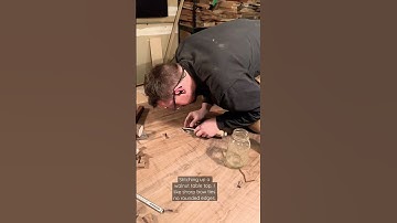 Adding bow ties to walnut table top.