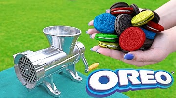 EXPERIMENT COLORFUL OREO VS MEAT GRINDER