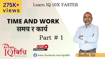 Loksewa IQ | Time and Work (समय र कार्य ) | By Bodhi Sir | IQ Vidhi