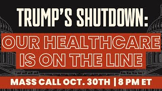 Trump’s Shutdown: Our Healthcare Is On The Line mass call
This weekend, working families across this country are going to face the consequences of Donald Trump’s healthcare cuts and refusal to fund the government.
Open enrollment in the healthcare marketplace starts on November 1st and millions of Americans will see huge increases in their premiums because Trump and Congressional Republicans are refusing to extend premium tax credits for people who use the ACA. As a result, an estimated 22 million people will see their healthcare premiums double and 4.2 million will lose healthcare because they can no longer afford it. At the same time, more than 40 million people will be unable to afford food when SNAP benefits are halted because of the government shutdown.
Join our mass call this Thursday for an update on the shutdown situation and the campaign to protect our healthcare, and to discuss how we can organize collectively to support and protect our care.
Join up, get to work, and lets go win this thing together: https://linktr.ee/indivisibleteam
Indivisible is a national grassroots movement dedicated to building progressive power and fixing our democracy. We have hundreds of groups around the country fighting for D.C. statehood, court reform, racial justice, climate justice, and more. Subscribe to our channel today!
website: https://indivisible.org/
facebook: https://www.facebook.com/indivisibleguide/
threads: https://www.threads.net/@indivisibleteam
Tiktok: https://tiktok.com/@indivisibleguide
Instagram: https://instagram.com/indivisibleteam
Mastodon: https://mastodon.social/@indivisibleteam
BlueSky: https://bsky.app/profile/indivisibleguide.bsky.social
Twitter: https://x.com/indivisibleteam Trump’s Shutdown: Our Healthcare Is On The Line mass call