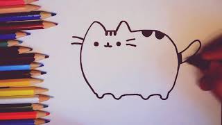 Как нарисовать кота Пушина Pusheen  How to draw a cat Pusheen