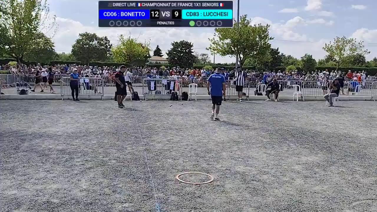 Miniature : 🎥 DIRECT LIVE 🇨🇵 CHAMPIONNAT DE FRANCE 🏆 PÉTANQUE SENIORS 1X1 - BONETTO MICKAEL 🆚 LUCCHESI PIERRE