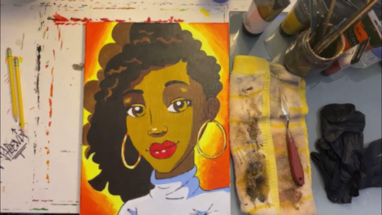 How to Paint a Black Woman Easy Painting for Beginners Acrylic