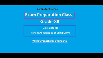 Class-12 Computer Science [Unit-1 DBMS] Part-3