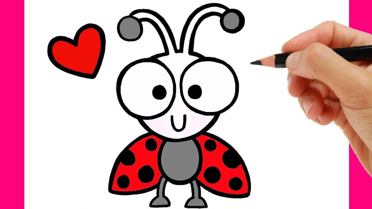 HOW TO DRAW A CUTE LADYBUG EASY STEP BY STEP - DRAWING AND ...