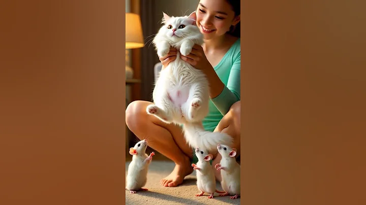 Video 11416311: white persian cat, persian girl