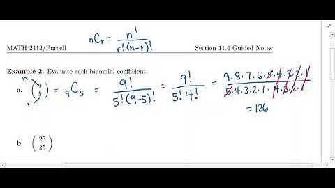 11.4 n-Factorial / Example 1 / Binomial Coefficient / Example 2