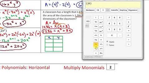 Polynomials 05 Multiply Monomials Word Problem