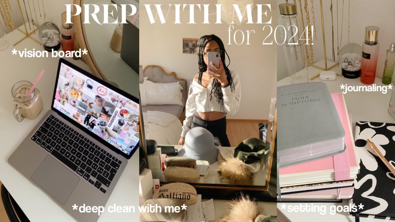 Prep for 2024 w/me! *GET MOTIVATED* vision board, goal setting, healthy  habits aesthetic vlog 