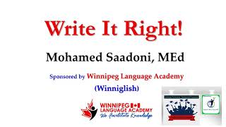 Write it right 1