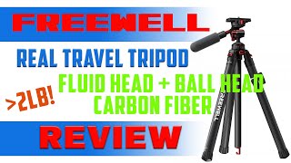 Freewell Real Carbon Fiber Travel Tripod Review   900g, Fluid plus Ball Head