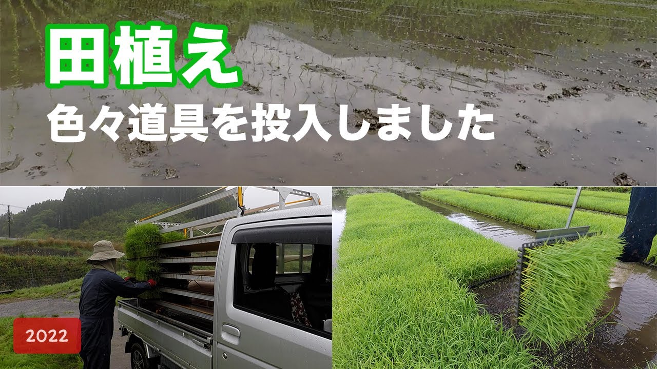田植え動画】今年は道具を2つ追加して効率UP!! 苗運搬箱＆苗キャッチ