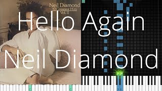🎹 Hello Again, Neil Diamond, Synthesia Piano Tutorial