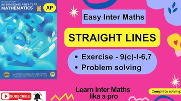 STRAIGHT LINES, Ch-9, Ex 9(c) – Problems I-6,7 Solving, 1st Year Inter Maths @EasyInterMaths