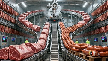 Inside The "SUPER" Sausage Factory - How Billion Of Tons Of Sausage Are Made (Full Process)