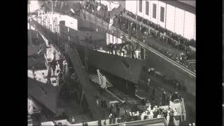 Ferrol en el NO DO  Franco en la botadura de unos cañoneros 1944