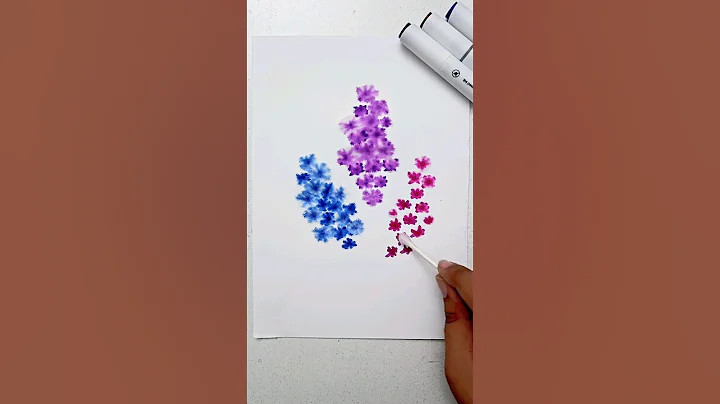 Easy Flower Painting with Brush Pen 😍🪻#shorts #satisfying