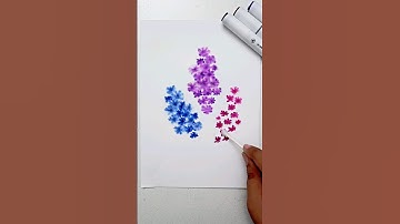 Easy Flower Painting with Brush Pen 😍🪻#shorts #satisfying