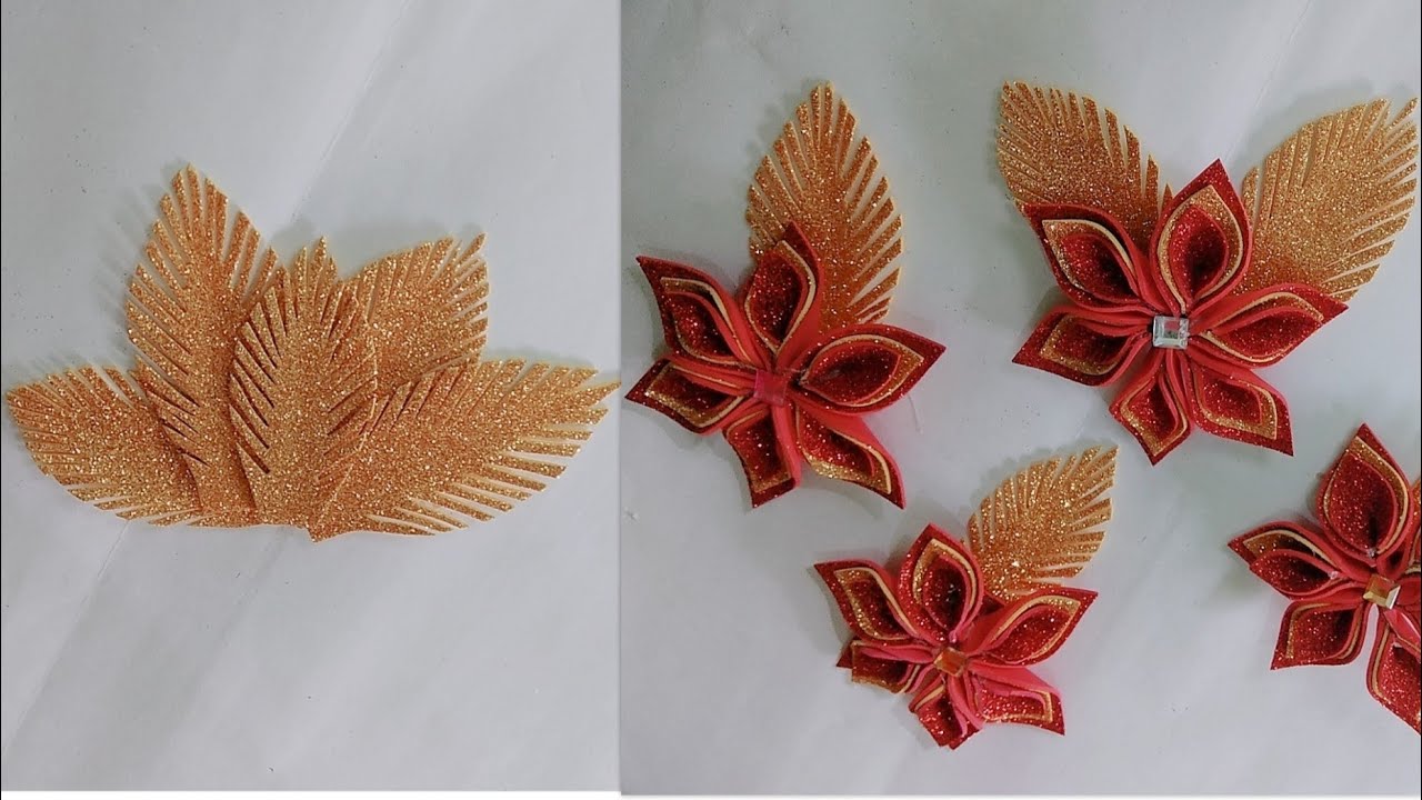Glitter paper craft ideas // How to make glitter paper flowers - YouTube