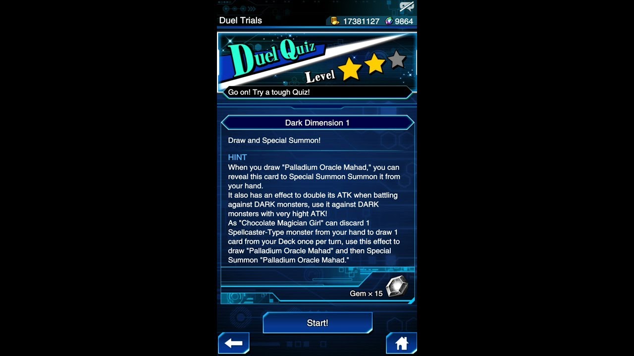 Yugioh Duel Links - Duel Quiz Level 2 : Dark Dimension 1
