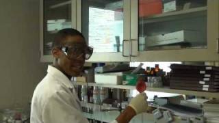 Derrick explains his summer chemistry project on ionic liquids at The University of Toledo
