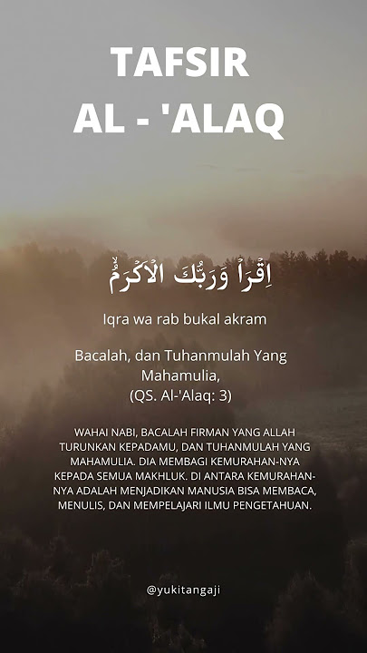 Tafsir Al-Alaq ayat 1-5 #yukitangaji