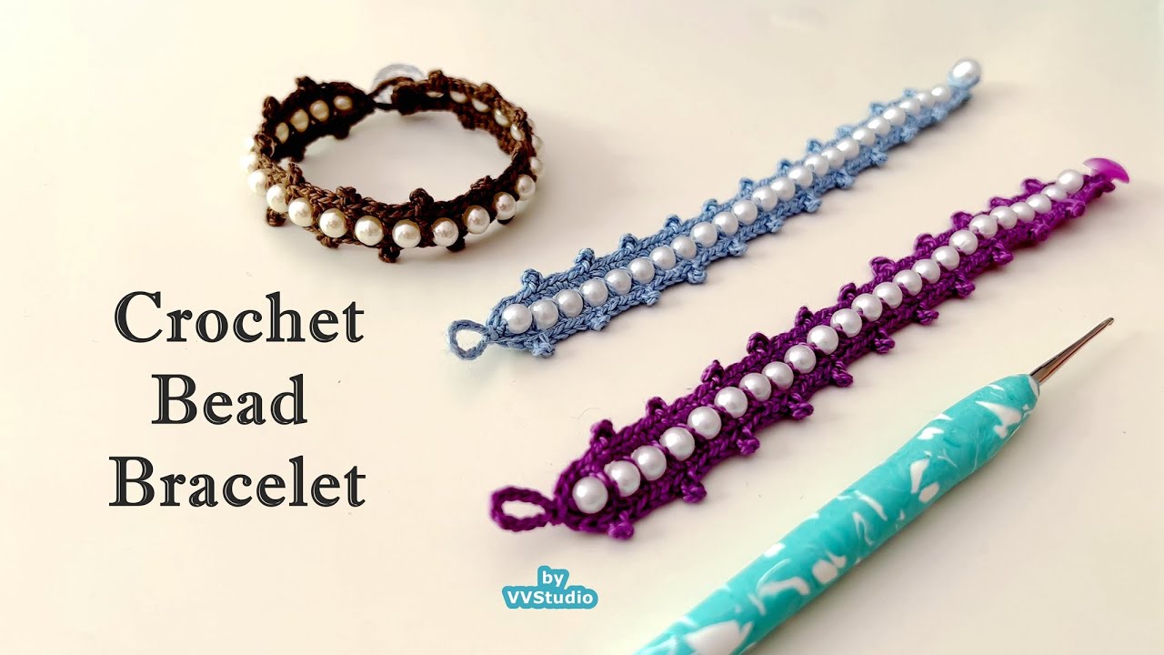 VVStudio】Crochet Bead Bracelet / かぎ針編み ビーズブレスレット