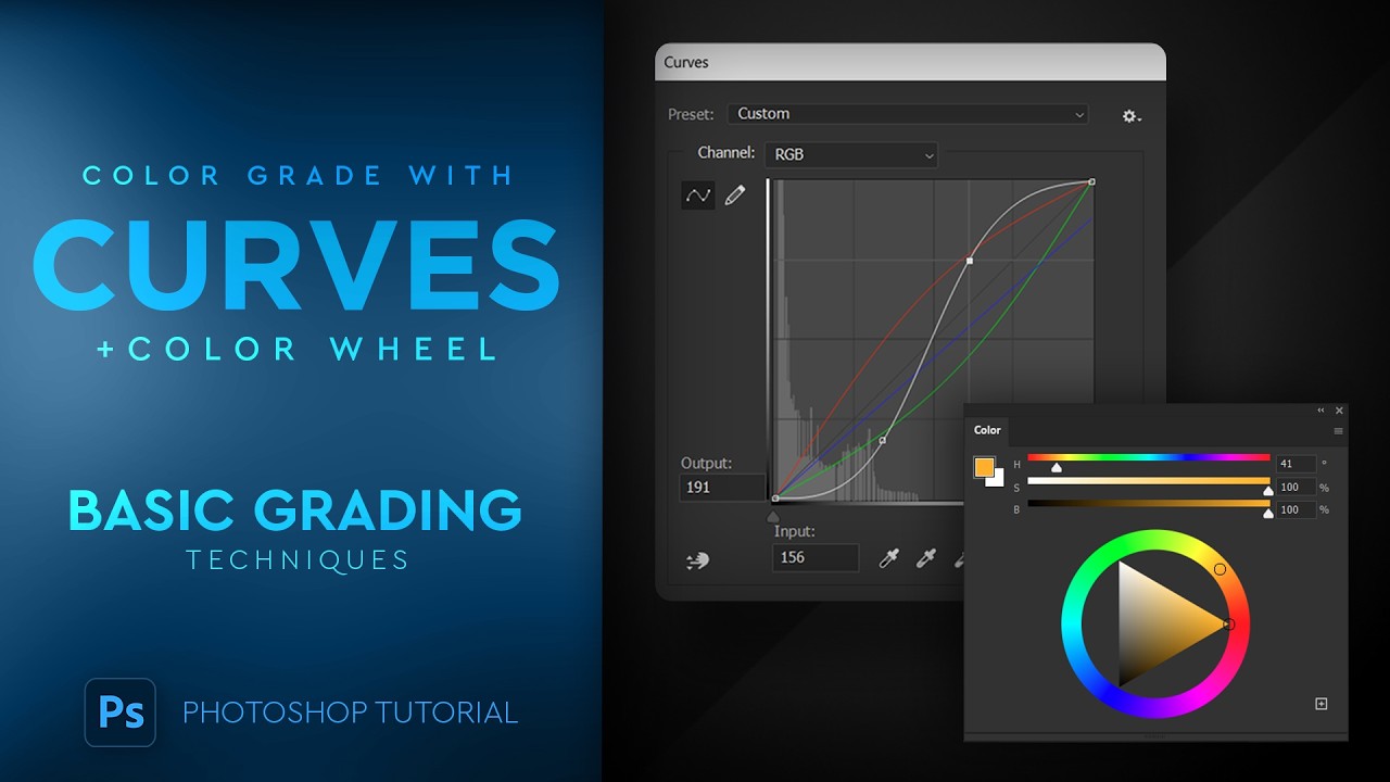 Color Grade with Curves + Color Wheel in Photoshop - YouTube