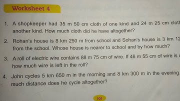 DAV Class 3 unit 8 worksheet 4 ‌‌।। Math class 3 chapter 8 worksheet 4 dav public school