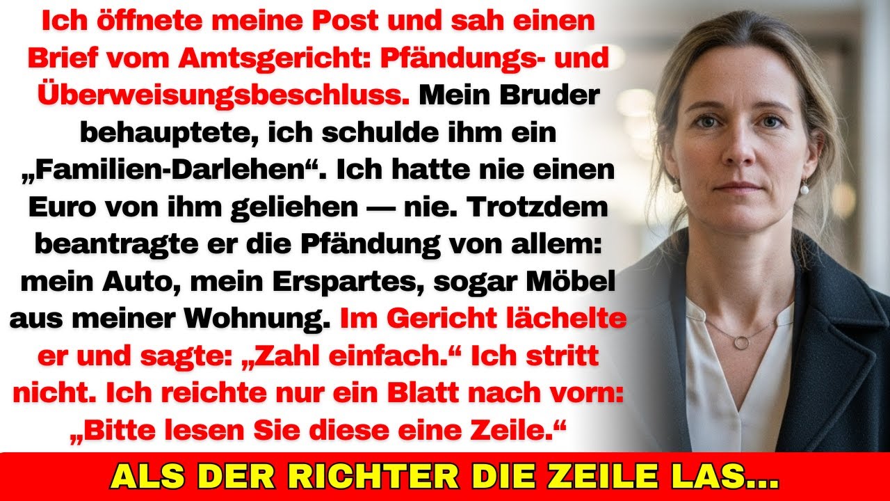 Mein Bruder behauptete, ich schulde ihm ein „Familien-Darlehen“—ließ alles pfänden, was ich habe…