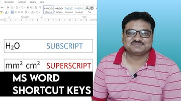SuperScript and SubScript in MS Word || Shortcut Keys