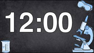 12 Minute Simple Back to School Science Class Timer (Fun Marimba Alarm at End, No Music)