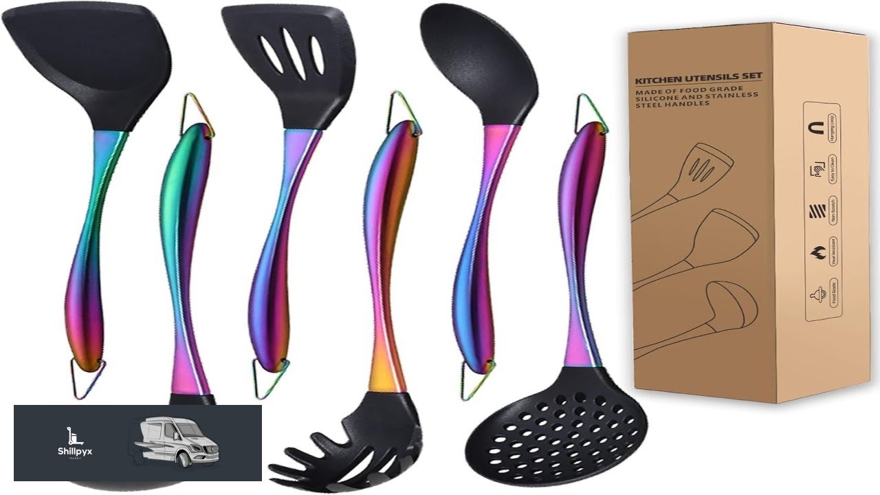 Kitchen Utensils Set Large Non stick Silicone Cooking Utensils Set 6 Pcs Made
