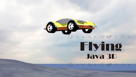 Java 3D: Sports Car_4(Flying over a Terragen Island)/空飛ぶ3Dスポーツカー