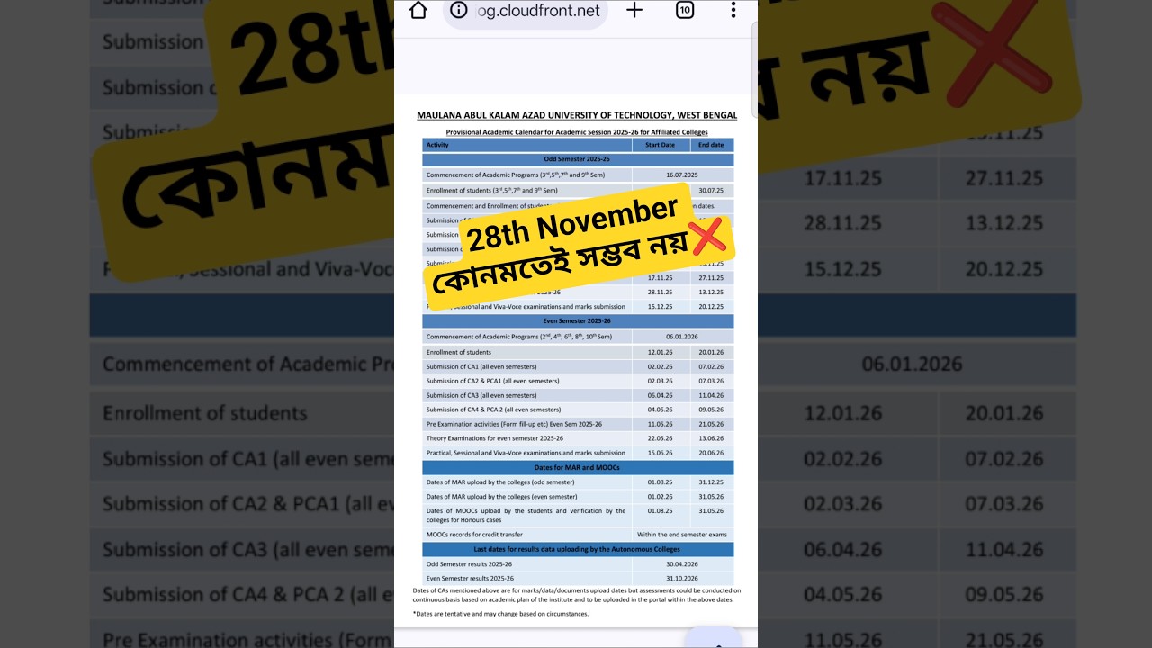 🔴MAKAUT SEMESTER কবে থেকে হতে পারে???😱