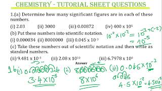 CHEMISTRY  TUTORIAL SHEET 1 FINAL