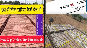 छत में Bent up Bar कितना लंबा दे/how to provide crank bar in slab ,crank bar ka length kitana hota h