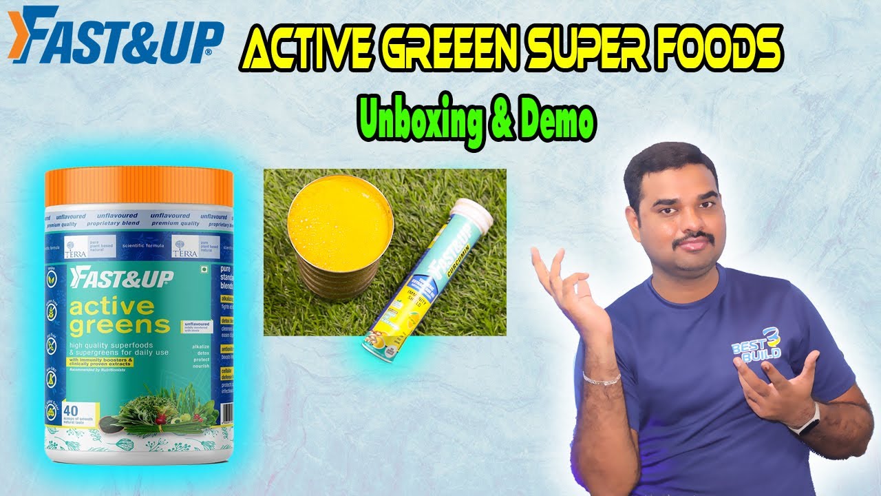 Fast&Up 🥬 Active Green 100% Plant Protein 🥦 & Turmeric Immunity Booster ( 🍋Mango Flavour ) Unboxing